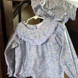 Floral Long Sleeve diaper cover set Stitchy fish 3T